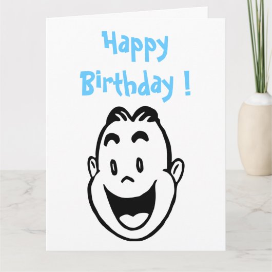 "GLÜCKLICHER GEBURTSTAG" GLÜCKLICHES GESICHT KARTE (Vorderseite)