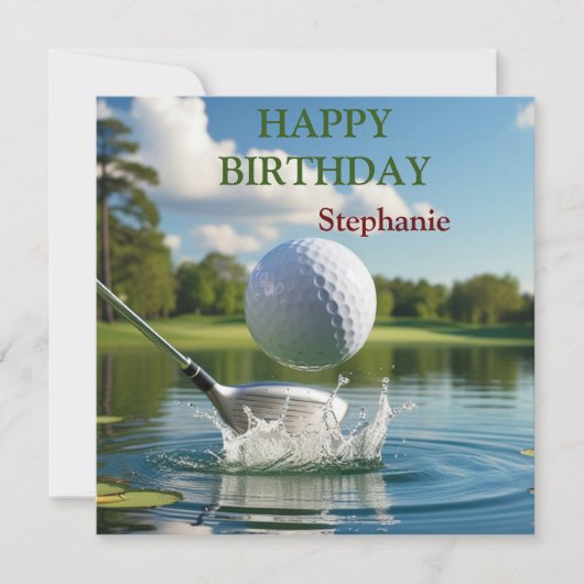 Glücklicher Geburtstag Golfing Ball Hitzewasser Karte (Vorderseite)