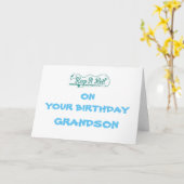 *GLÜCKLICHER GEBURTSTAG GRANDSON UND LIEBLINGSFISC KARTE (Gelbe Blume)