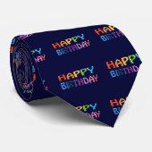 GLÜCKLICHER GEBURTSTAG - Happy 3D-ähnliches farbig Krawatte (Gerollt)