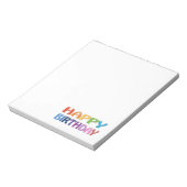 GLÜCKLICHER GEBURTSTAG - Happy 3D-ähnliches farbig Notizblock (Rotiert)