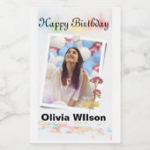 Glücklicher Geburtstag Hochzeitsweinlabel Weinetikett (Einzelnes Label)