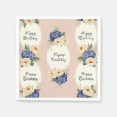 Glücklicher Geburtstag, Hydrangeas und Peonies Serviette (Vorderseite)