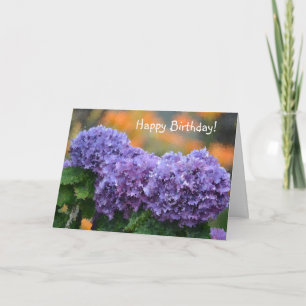Glücklicher Geburtstag Impressionistische Lila Hor Feiertagskarte