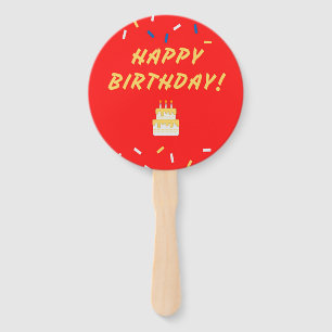 Glücklicher Geburtstag in Rot Fächer