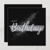 glücklicher Geburtstag in Schwarz Dankeskarte (Vorne/Hinten)