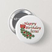 Glücklicher Geburtstag Jesus Button (Vorne & Hinten)
