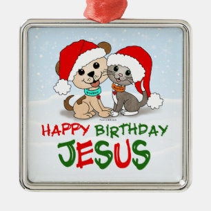Glücklicher Geburtstag Jesus Ornament Aus Metall