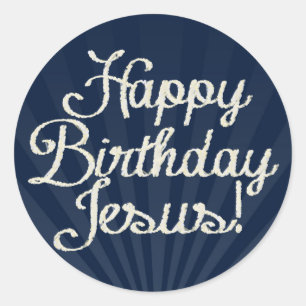 Glücklicher Geburtstag Jesus Runder Aufkleber