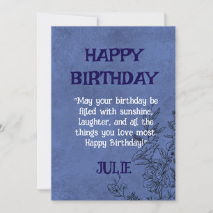 GLÜCKLICHER GEBURTSTAG JULIE-EINLADUNG EINLADUNG