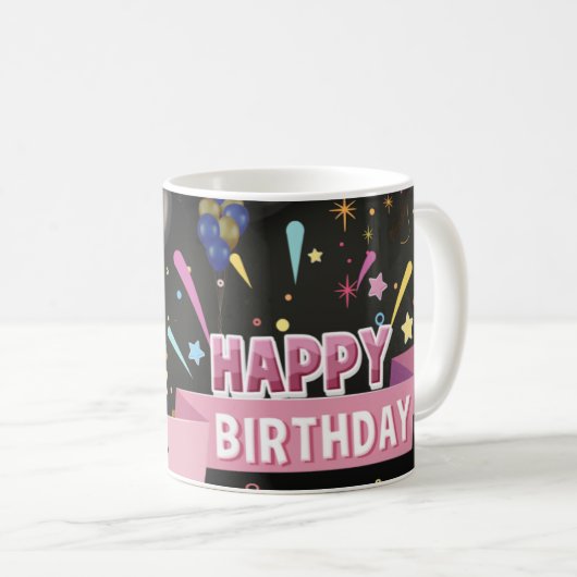 glücklicher Geburtstag Kaffeetasse (VorderseiteRechts)