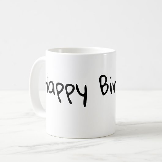 Glücklicher Geburtstag Kaffeetasse (Vorderseite Links)