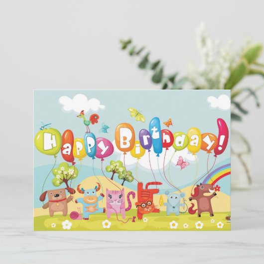 glücklicher Geburtstag Karte (Stehend Vorderseite)