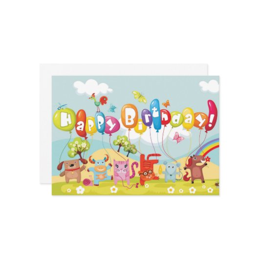 glücklicher Geburtstag Karte (Vorderseite/Rückseite Beispiel)