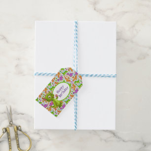 Glücklicher Geburtstag Kinder Dinosaurier Geschenk Geschenkanhänger