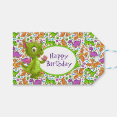 Glücklicher Geburtstag Kinder Dinosaurier Geschenk Geschenkanhänger (Vorderseite (Horizontal))
