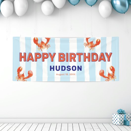 Glücklicher Geburtstag Kinder Hummer Banner
