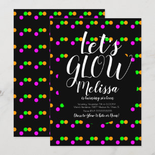 Glücklicher Geburtstag Konfetti Neon Glow In The D Einladung