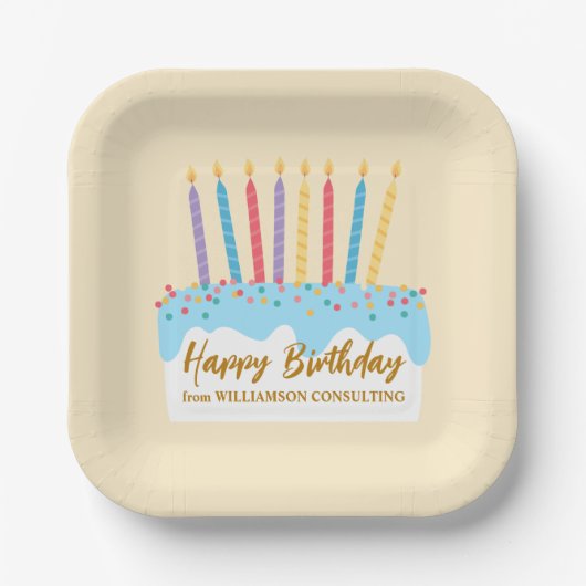 Glücklicher Geburtstag Kuchen Chic Benutzerdefinie Pappteller (Vorderseite)