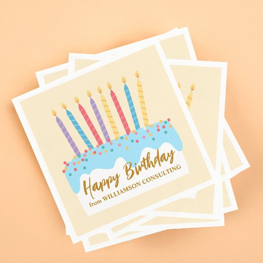 Glücklicher Geburtstag Kuchen Chic Benutzerdefinie Serviette
