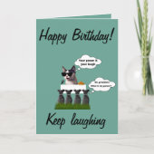 Glücklicher Geburtstag lacht Katze Karte (Vorderseite)