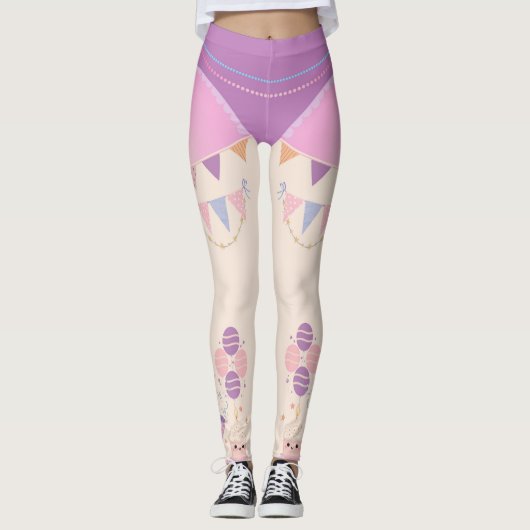 glücklicher Geburtstag Leggings (Vorderseite)