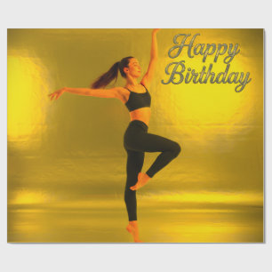 GLÜCKLICHER GEBURTSTAG MÄDCHEN GOLDENGLOW GESCHENKPAPIER