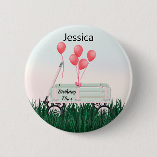Glücklicher Geburtstag Mädchen Wagen Knopf Pin Button
