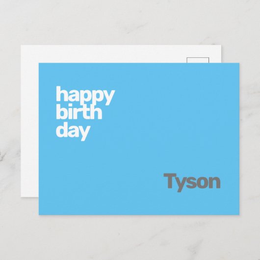 glücklicher Geburtstag minimalmodern Postkarte (Vorne/Hinten)