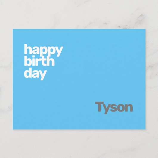 glücklicher Geburtstag minimalmodern Postkarte (Vorderseite)