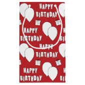 Glücklicher Geburtstag mit Balloons rotem Hintergr Kleine Geschenktüte (Rückseite)