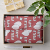 Glücklicher Geburtstag mit Balloons rotem Hintergr Seidenpapier (Geschenk)