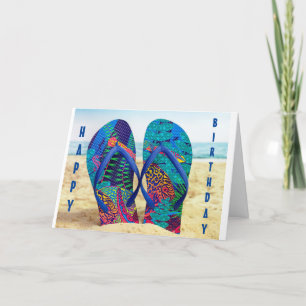 GLÜCKLICHER GEBURTSTAG MIT FLIP-FLOPS-Karte Karte