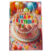 glücklicher Geburtstag Mittlere Geschenktüte (Vorderseite)