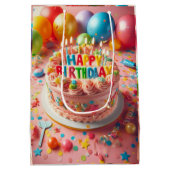 glücklicher Geburtstag Mittlere Geschenktüte (Rückseite)