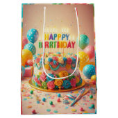 glücklicher Geburtstag Mittlere Geschenktüte (Rückseite)