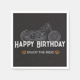 Glücklicher Geburtstag Motorradfahrer Serviette