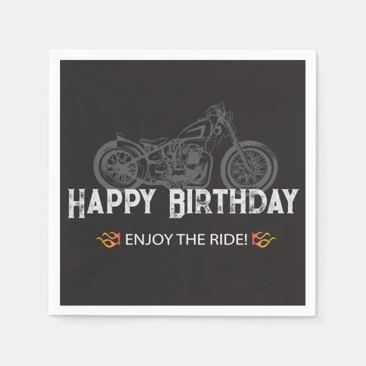 Glücklicher Geburtstag Motorradfahrer Serviette (Vorderseite)