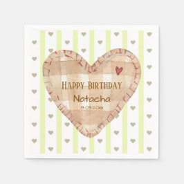 Glücklicher Geburtstag Niedliche gurt Herzmuster Serviette