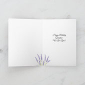 Glücklicher Geburtstag Oma Lila Blumenstil Vintag Karte (Innenseite)