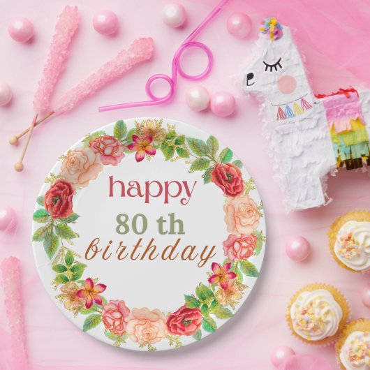 Glücklicher Geburtstag Papierplatte Pappteller (Party)