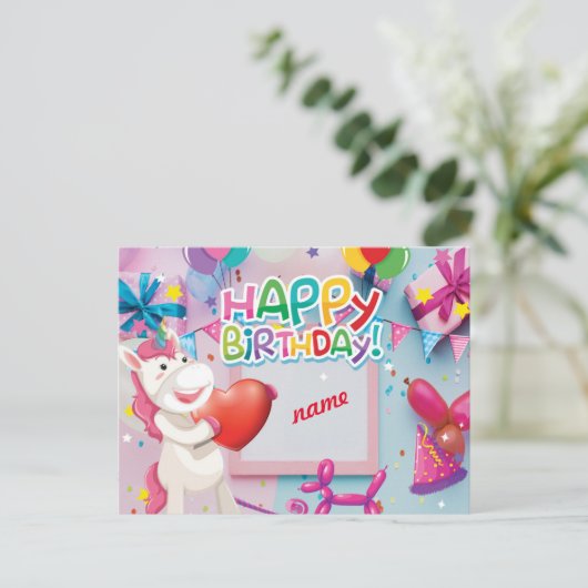 glücklicher Geburtstag Postkarte (Stehend Vorderseite)