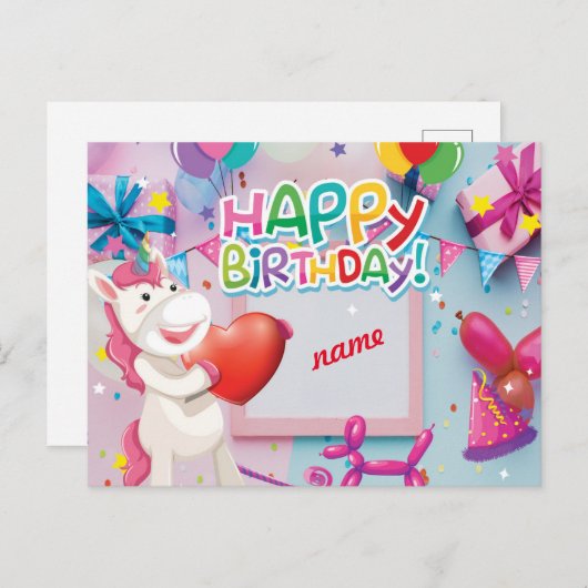 glücklicher Geburtstag Postkarte (Vorne/Hinten)