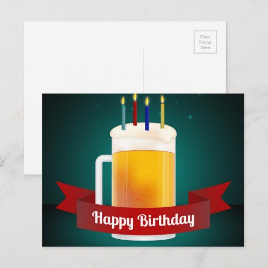 glücklicher Geburtstag Postkarte (Vorne/Hinten)