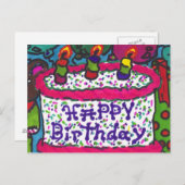 glücklicher Geburtstag Postkarte (Vorne/Hinten)