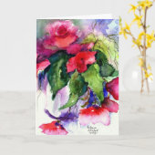 glücklicher Geburtstag, rote Blume Karte (Gelbe Blume)