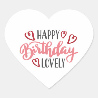 glücklicher Geburtstag schön Herz-Aufkleber