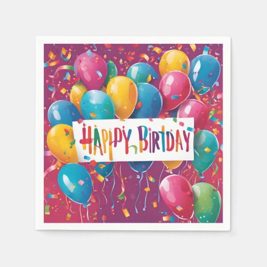 glücklicher Geburtstag Serviette (Vorderseite)