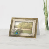 GLÜCKLICHER GEBURTSTAG - SOHN - VINTAGER SEESZENE KARTE (Vorderseite)