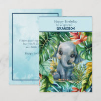 Glücklicher Geburtstag Spezial-Enkel Baby-Elefant